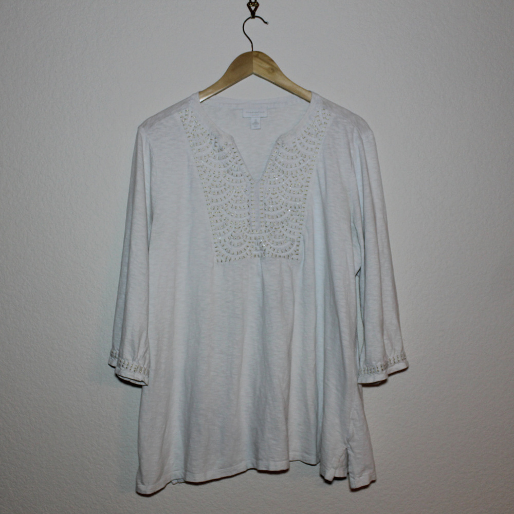 Charter Club tunic with embroidered top